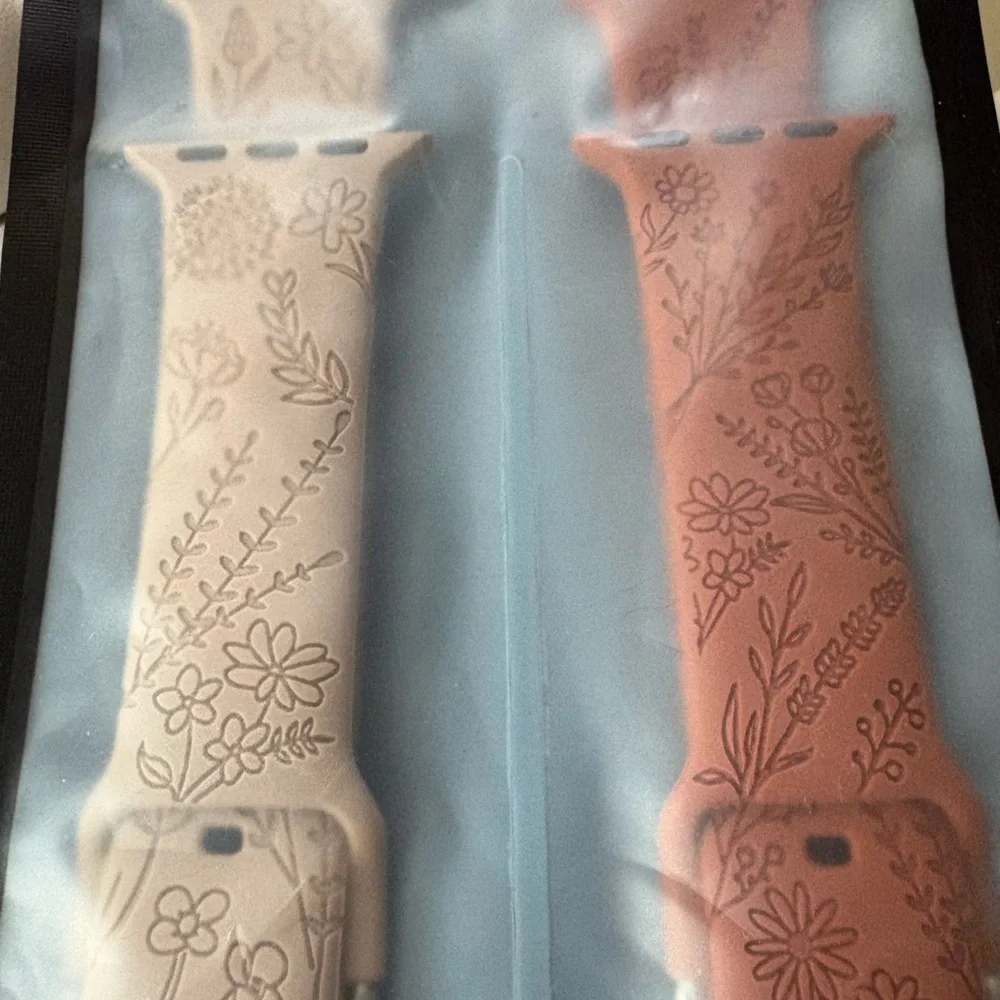 Apple Watch Bands in Pink and Cream with Floral Design